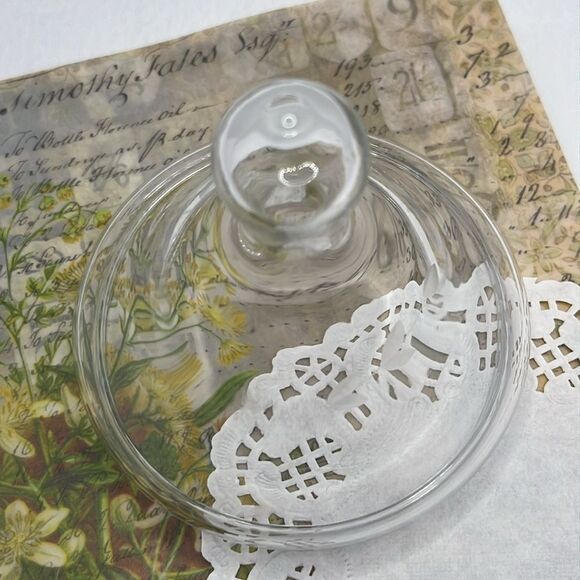 Farmhouse Clear Class Small Apothecary Jar White Floral 5 Earth Tone Spools - Picture 7 of 10